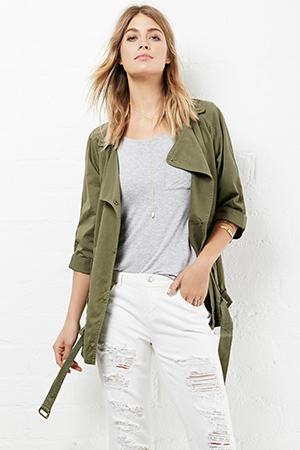 Current/Elliott The Infantry Jacket in Olive | DAILYLOOK