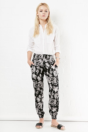 RD Style Abstract Print Smock Waist Pants