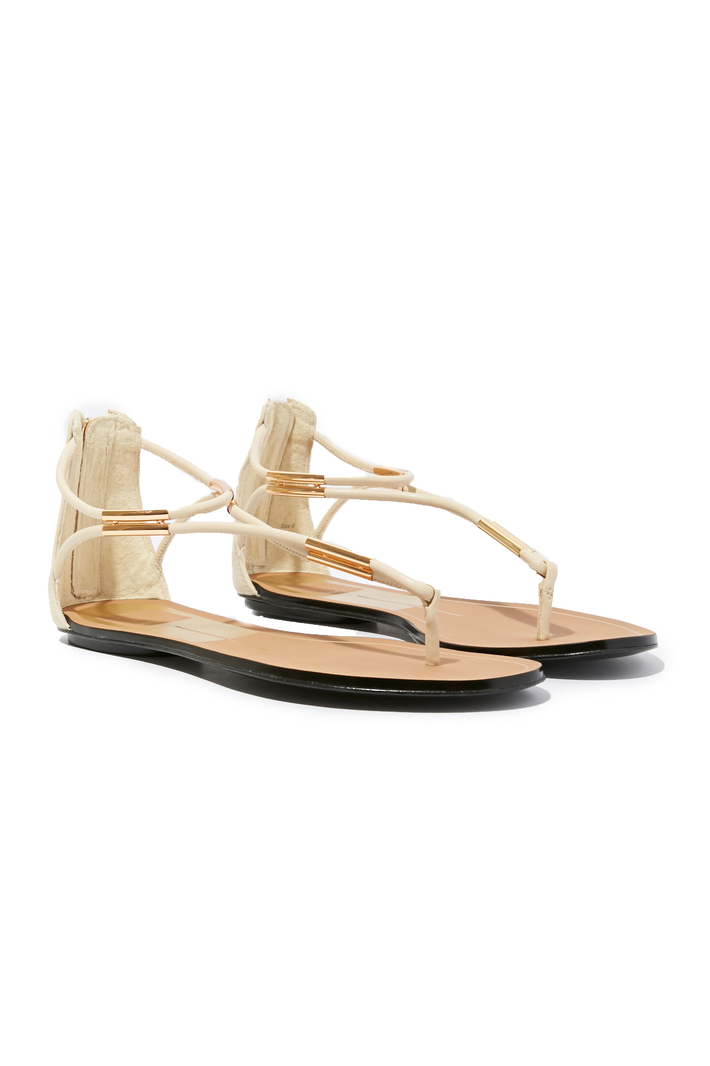 Dolce Vita Marine Flat Sandals in Cream | DAILYLOOK