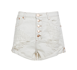 One Teaspoon Froste Outlaws Shorts in White | DAILYLOOK