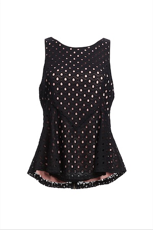 Sugar Lips Samantha Perforated Peplum Blouse