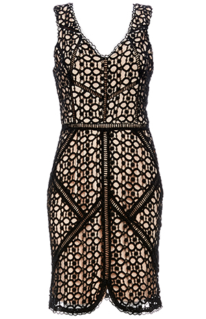 Greylin Oroya Crotchet Lace Bodycon Dress