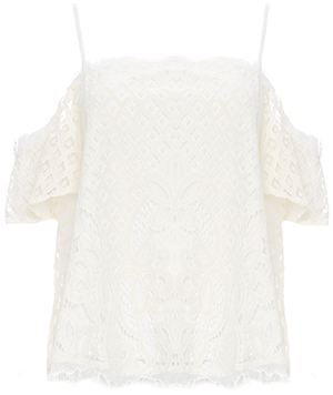 Greylin Cassis Off The Shoulder Lace Top