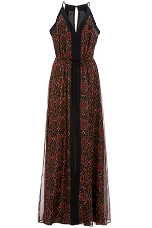 Adelyn Rae V-Neck Printed Maxi Dress