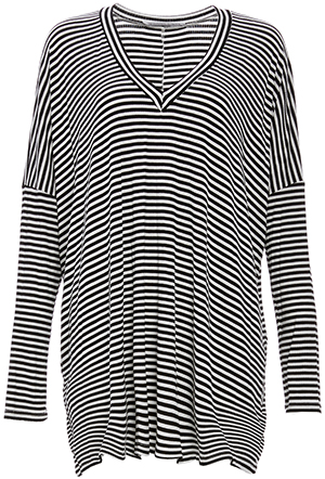 Striped Knit V-Neck Tunic