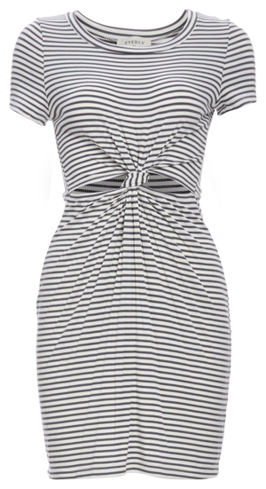 Striped Rib Cut Out Dress