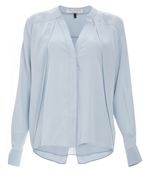 Halston Heritage Petal Layer Blouse with Sheer Underlay Envelope Back