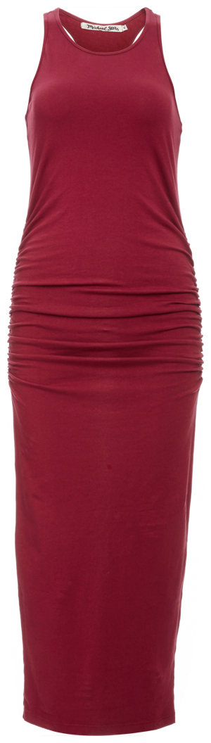 Michael Stars Racerback Ruched Knit Midi Dress