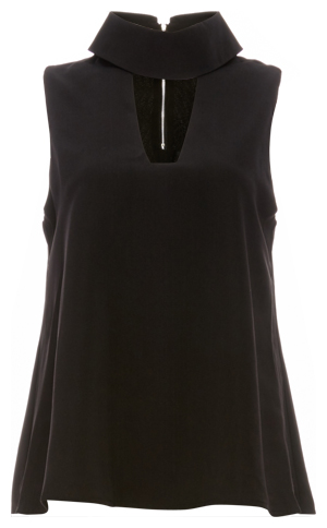 Ganneca Cutout High Neck Top