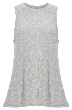 Ash Ribbed Knit Sleeveless Top