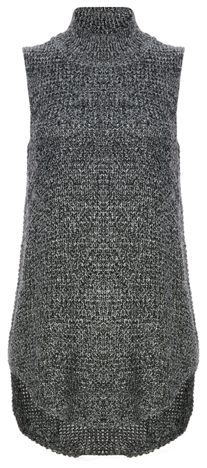 Minkpink Mock Neck High Low Sleeveless Sweater