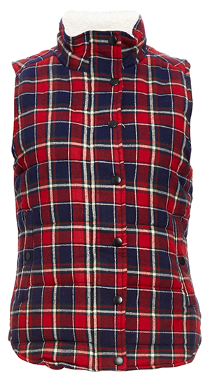 Sierra Hunter Plaid Shearling Vest