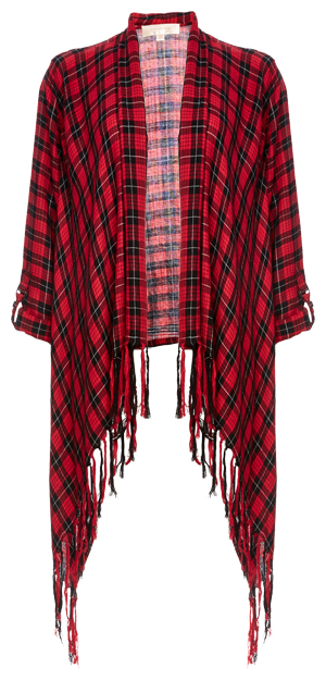 Mountain Hike Open Front Fringe Hem Woven Cardigan