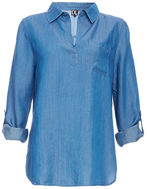 Henry Chambray Collared Top