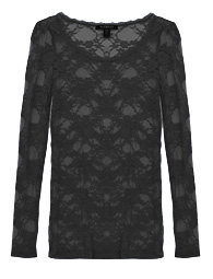 Long Sleeve Lace Top in Black | DAILYLOOK