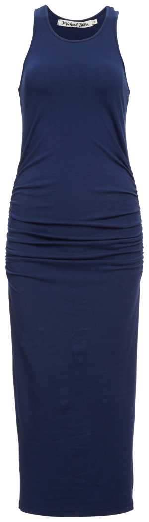 Michael Stars Racerback Ruched Knit Midi Dress