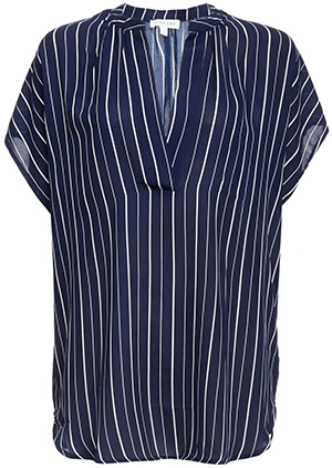 Geena Striped Popover Top