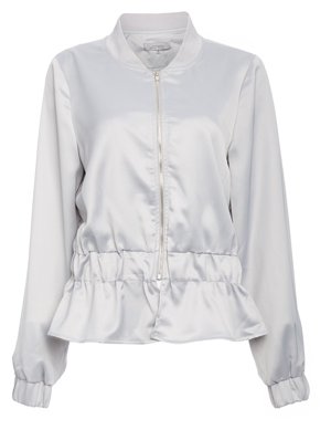 Thierry Ruffle Hem Bomber Jacket