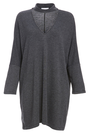 Choker Neck Knit Tunic