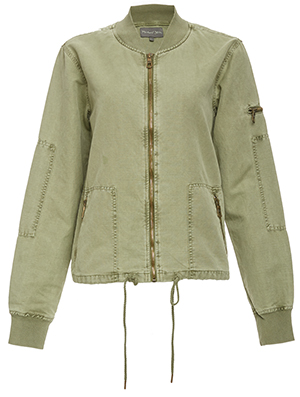 Michael Stars Washed Linen-Blend Bomber Jacket