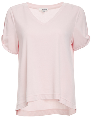 Annabelle V-Neck Split Shoulder Knit Tee