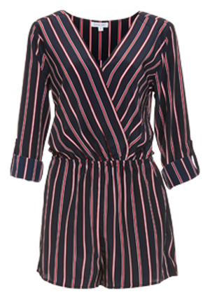 Daniella Striped Surplice Romper