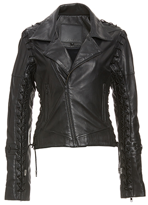 Leather Lace Up Jacket