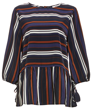 Jeanne Striped Woven Top