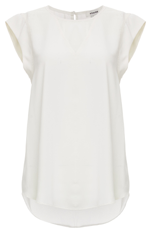 Neck Detail Cap Sleeve Blouse