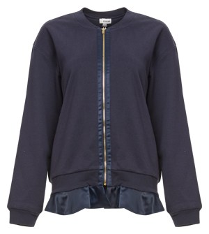 Ruffle Peplum Knit Bomber