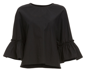 Dita Black Knit Ruffle Top