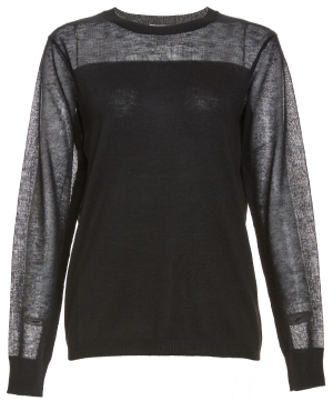 Long Contrast Sleeve Knit Top