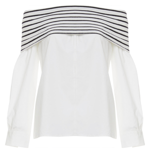 Lizeth Striped Bandeau Poplin Top