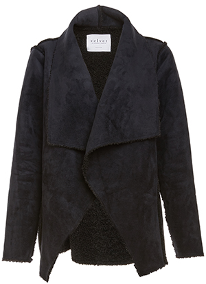 Velvet by Graham & Spencer Draped Faux Sherpa Jacket