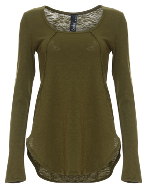 Bobi Solid Seamed Knit Tunic Top