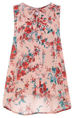 Jack by BB Dakota Floral Neckline Tie Top