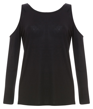BB Dakota Lace Back Cutout Cold Shoulder Top