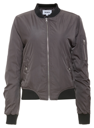 BB Dakota Zip-Front Satin Bomber Jacket