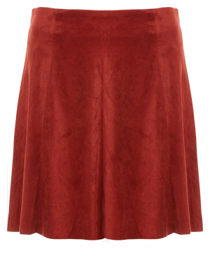 BB Dakota Faux Suede A-line Skirt