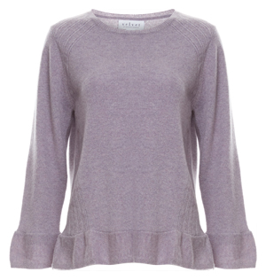 Velvet by Graham & Spencer 100% Cashmere Ruffle Pullover