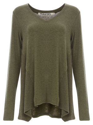 Michael Stars Super Soft Long Sleeve V-Neck Top