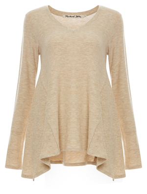 Michael Stars Super Soft Long Sleeve V-Neck Top