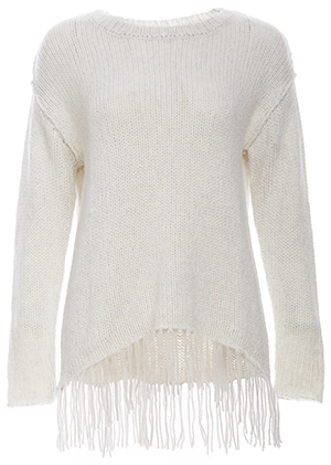 Velvet by Graham & Spencer Knit Fringe Sweater