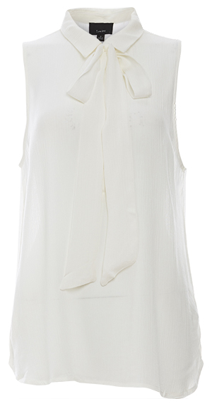 Sleeveless Collar Tie Blouse