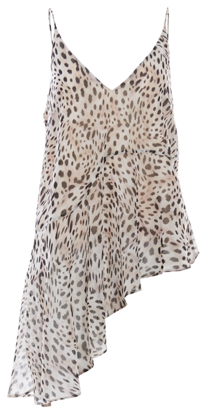 Keepsake Leopard Print Asymmetrical Chiffon Top