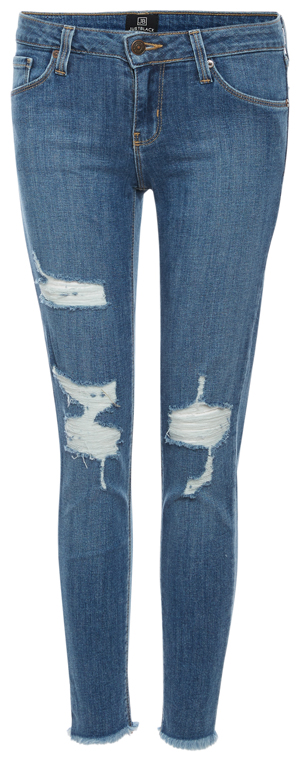 Just Black Ariel Mid Rise Distressed Denim