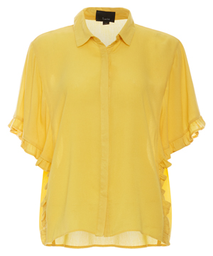 Lightweight Ruffled Batwing Short Sleeve