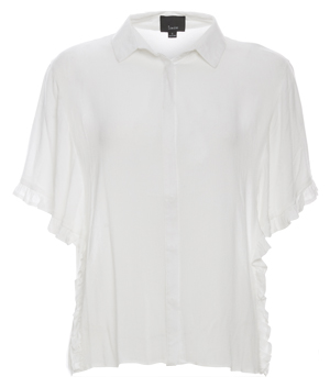 Lightweight Ruffled Batwing Short Sleeve