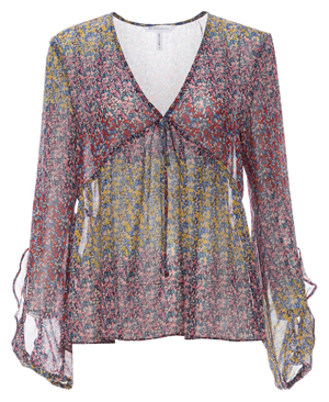 BCBGeneration Confetti Floral Long Sleeve Top