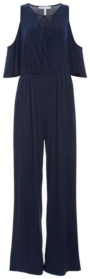 BCBGeneration Open Shoulder Surplice Jumpsuit
